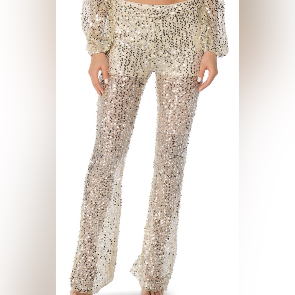 The AKIRA Label Right Decision Sequin Straight Leg Pant.